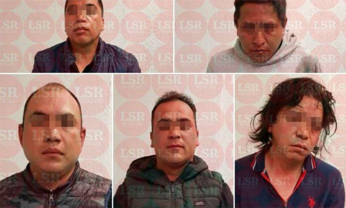 The five suspected gang members arrested in Mexico City.