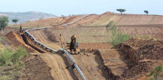 A pipeline under construction.