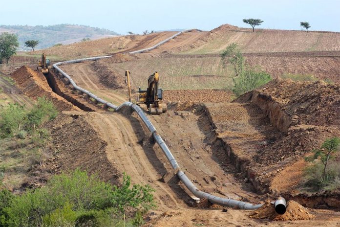 A pipeline under construction.