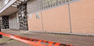 Parents and teachers will oversee repairs to schools, such as this one, damaged in an earthquake in 2017.