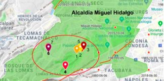Epicenters of last night's tremors.