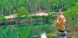A sargassum-free attraction in Quintana Roo.