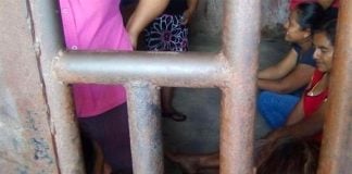 The women in their cell after refusing to loan dishes.