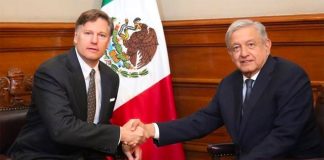 US Ambassador Landau meets with President López Obrador on Monday.