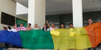 Supporters of the bill celebrate in Oaxaca yesterday.