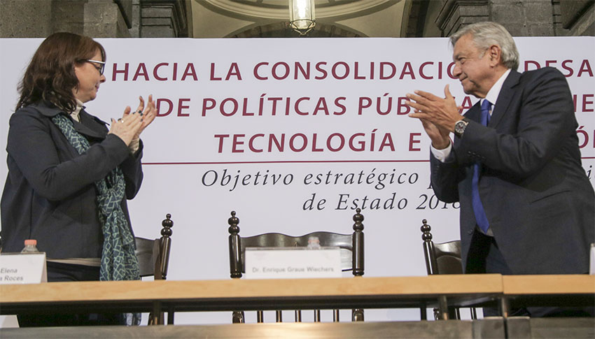 Álvarez-Buylla of Conacyt and López Obrador.