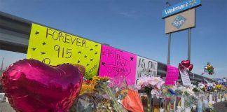 Memorials to the victims of the El Paso shooting.