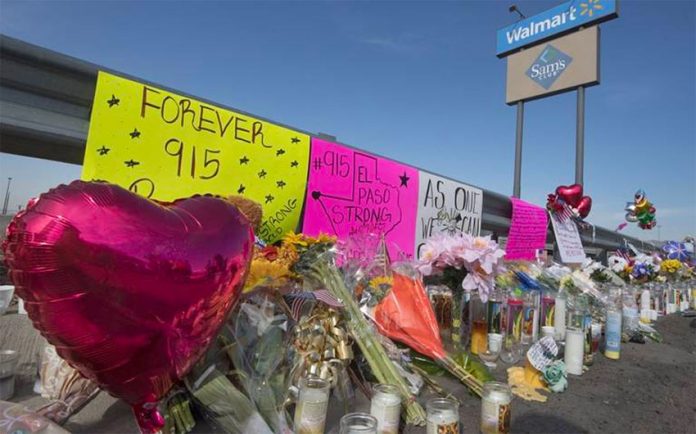Memorials to the victims of the El Paso shooting.
