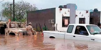 Flooding in Comondú, Baja California Sur.