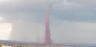 The tornado in Zacatecas on Tuesday.