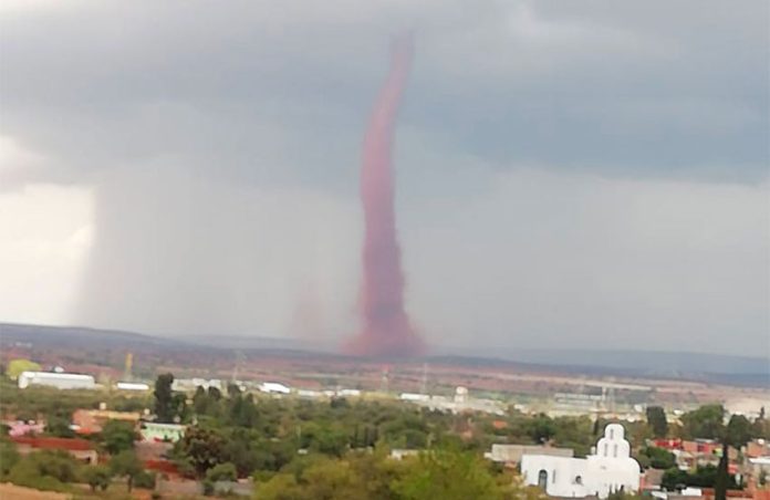 The tornado in Zacatecas on Tuesday.