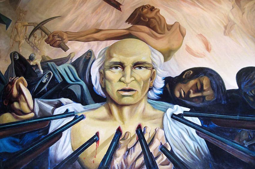 Mural in Chihuahua depicting the execution of Miguel Hidalgo.