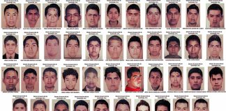 The 43 students who disappeared September 14, 2014 in Guerrero.