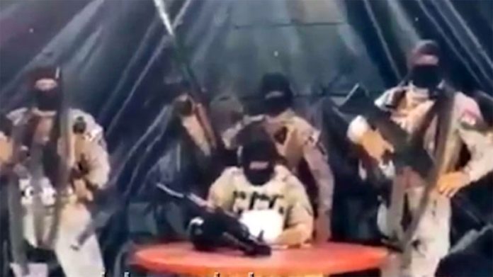 Masked cartel sicarios in the latest CJNG video.
