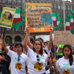 Climate change protesters in Mexico City on Friday.