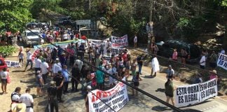 About 200 protesters closed down Federal Highway 200 for more than six hours on July 9.