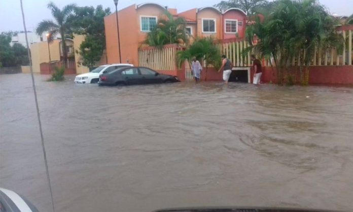 Flooding caused by Narda on the weekend in Guerrero.