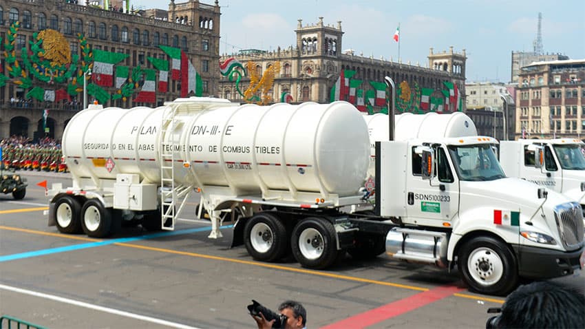 Tanker trucks marked the government's defense against pipeline theft.