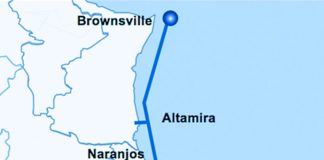 The Texas-Tuxpan pipeline route. The gas is now being shipped.