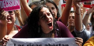 An abortion protest in 2014.