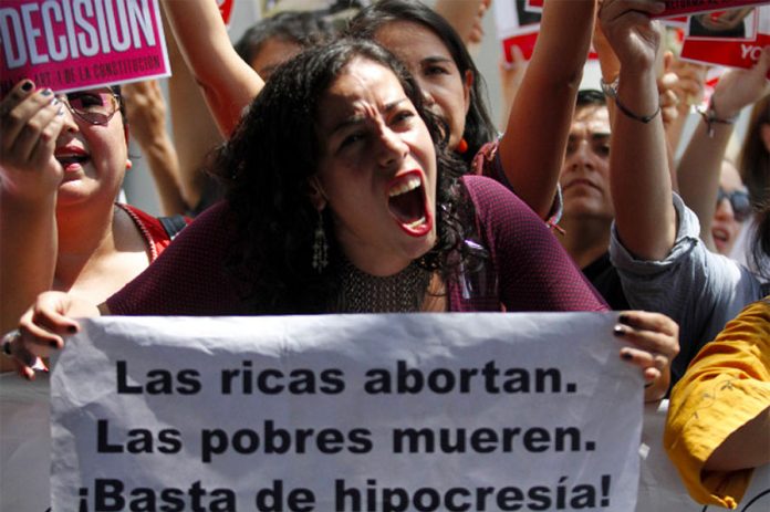 An abortion protest in 2014.