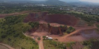 One of the allegedly illegal quarries that supplied building materials to the new airport.