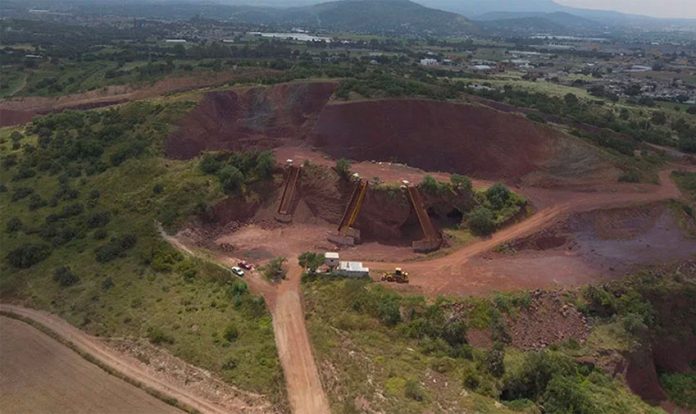 One of the allegedly illegal quarries that supplied building materials to the new airport.