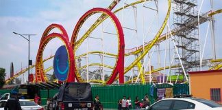 The roller coast where Saturday's accident occurred.