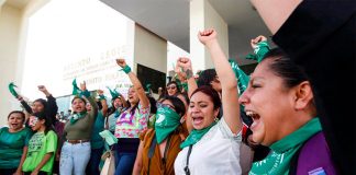 Women celebrate Oaxaca abortion decision this week.