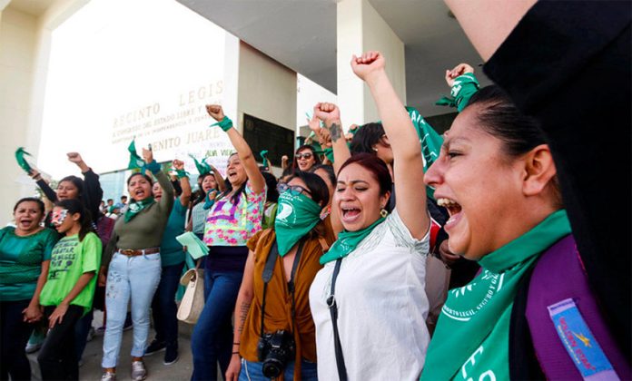 Women celebrate Oaxaca abortion decision this week.