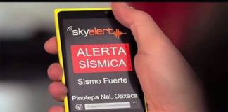 SkyAlert's mobile earthquake warning app.