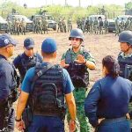 Security forces in Tepacaltepec, Michoacán.