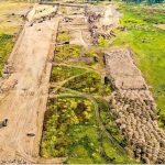 A runway takes shape at Santa Lucía.