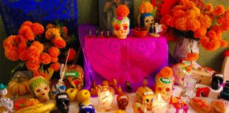 An altar keeps the memories of loved ones alive.