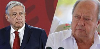 López Obrador, left and union boss Romero.