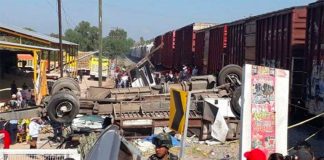 The accident scene Friday morning in San Juan del Río.