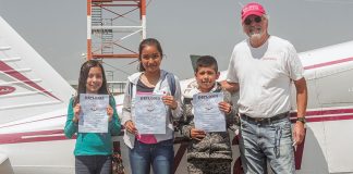 Young Eagles with their aviation program diplomas.
