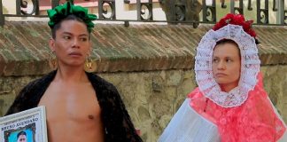 Lukas Avendaño, left, in a frame from the film.