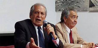 Guzmán family lawyers give a press conference in Culiacán.