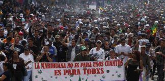 A pro-marijuana march in Mexico City.