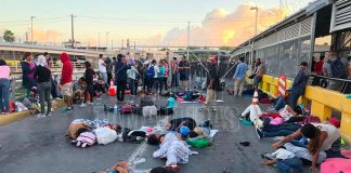 Thursday's blockade at the Matamoros border crossing.