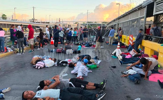 Thursday's blockade at the Matamoros border crossing.