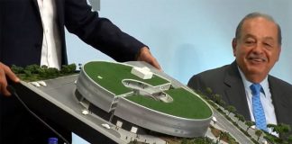 Carlos Slim looks on as new museum is unveiled at a press conference on Wednesday.