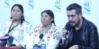 Director Gil speaks during this week's Morelia film festival.