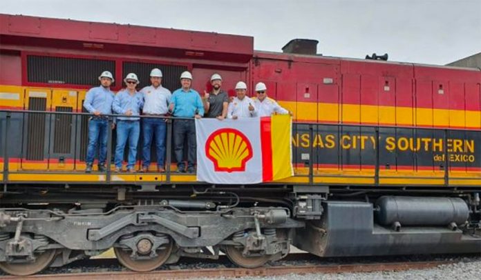 Shell gasoline is now being shipped to Mexico by train.