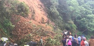 One of many slides that have blocked highways in Oaxaca.