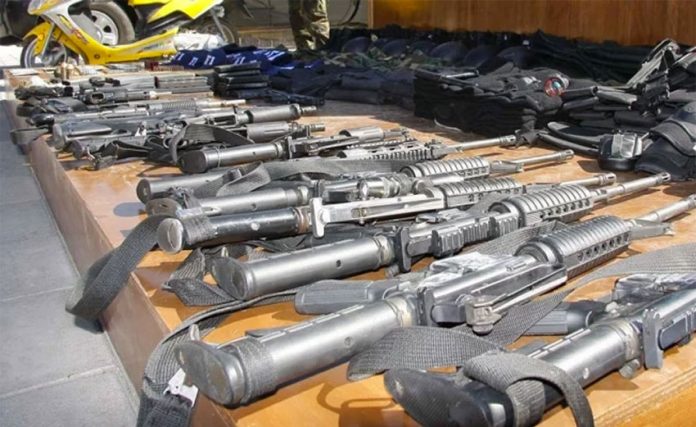 Illegal weapons decommissioned by Mexican authorities.