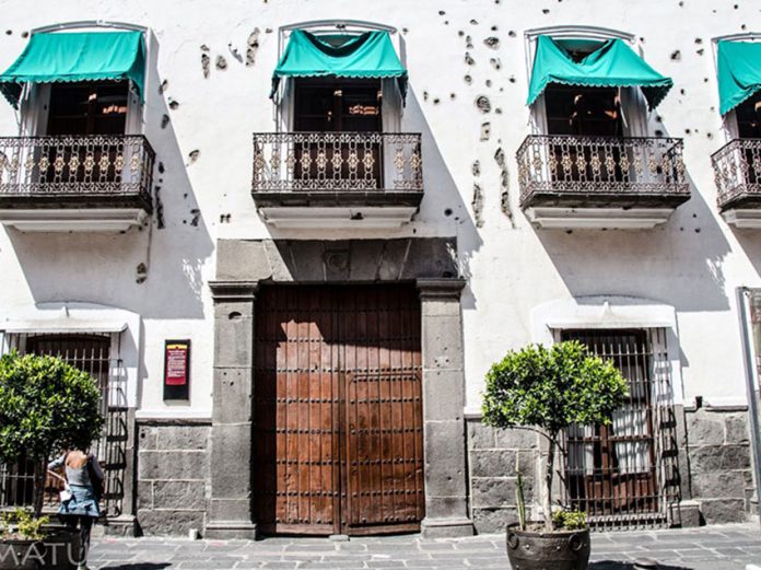 Serdán’s home, still pocked with holes from artillery shells, is now a museum