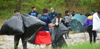 River clean-up in Nuevo León Saturday.