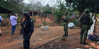 Security forces in Guamúchil, Sinaloa.